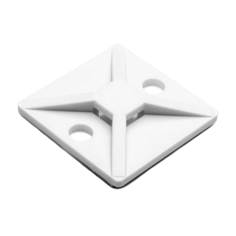 MB-Series Cable Tie Mount, Rubber Adhesive 1.12 x 1.12", White 100/PK